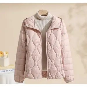 Women’s Autumn & Winter New Lightweight Hooded White Duck Down Jacket – Plus Size, Warm & Lightweight Style