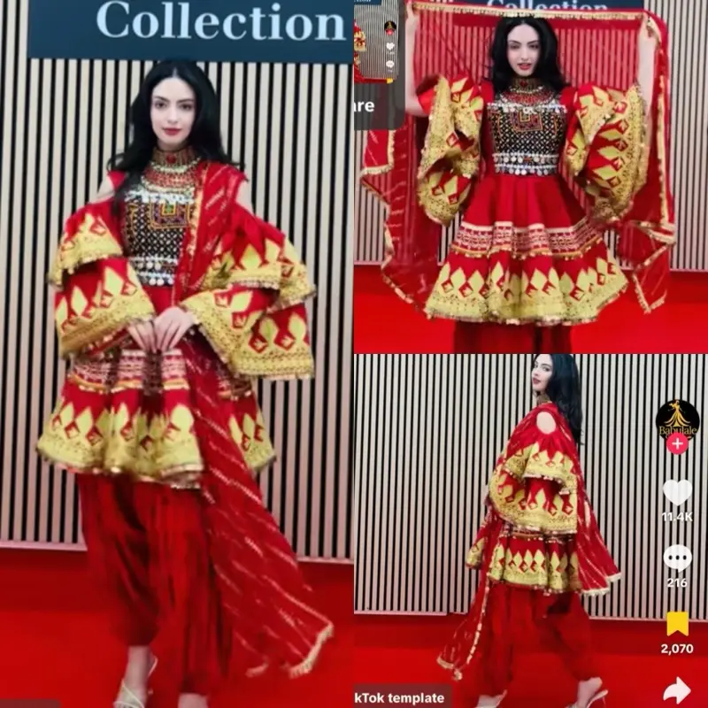 Beautiful Afghani dress with scarf and pants