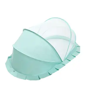 Foldable Baby Mosquito Net, Portable Pop-Up Infant Crib Mosquito Tent, Breathable Mesh Baby Bed Canopy for Newborn Foldable Baby Mosquito Net Sheer Mesh Ruffled Edge Canopy for Home Travel