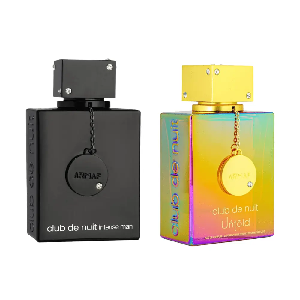 Armaf Club de Nuit Untold and Club de Nuit Intense Men Eau De Parfum Bundle (3.6 oz each) - Long Lasting Men Fragrance