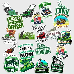 Sticker Pack 20 Lawn Mowing Vinyl Sticker, Yard Care Humor Decal for Garage Toolbox