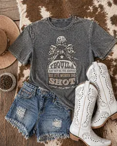 Worth The Shot Graphic Tee - Gray