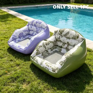Inflatable Sofa Pool Float with Cup Holder, Minimalist Design, 3-In-1 Pool Toy, Perfect for Parties, Lakes, Rivers, Ocean, Outdoor Use