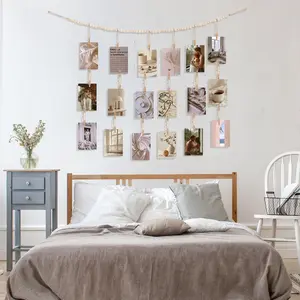 2-Pack Retro Wall-Mounted Photo Holders, Large Capacity for 30 Photos, Vintage Style Photo Organizer, Perfect for Home Decor