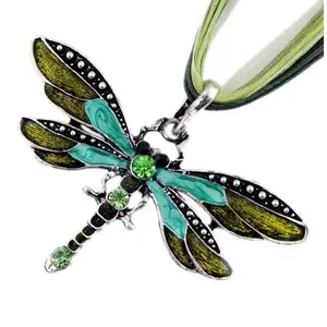 SUMENG New ParagraphWomen Crystal Dragonfly Ribbon Casual Pendant Necklace For Women Ewelry 2024 Gifts