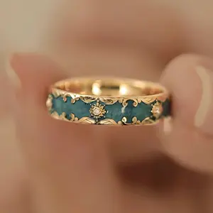 Adjustable enamel steel ring, suitable for spiritual motifs, combining value and art, the most popular model in 2025