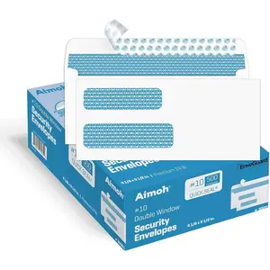 500 Count #10 Double Window Self Seal Security Envelopes for Invoices, Statements & Business Mailings, Security Tinted EnveGuard, Size 4-1/8 x 9-1/2 -White -24 LB(30001)