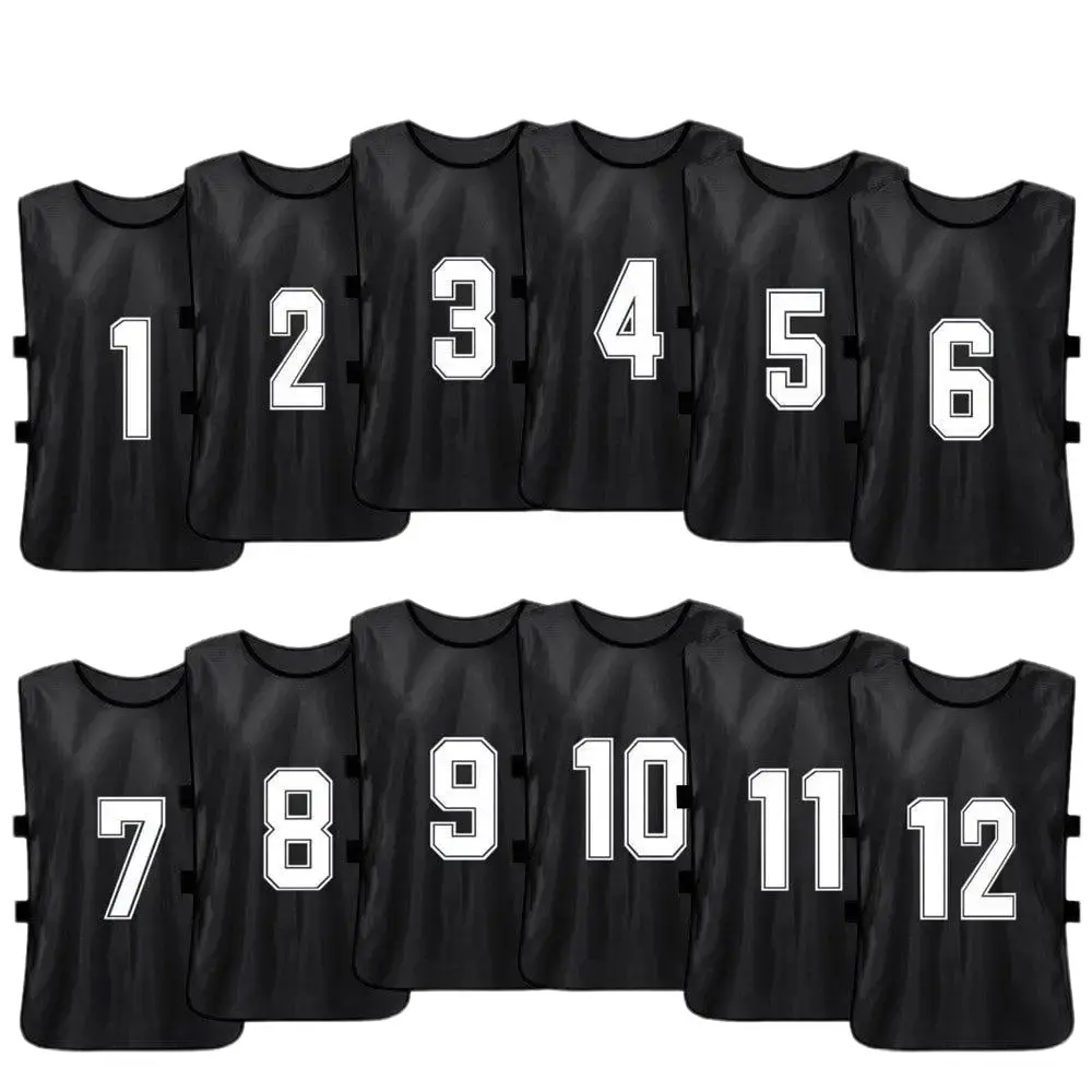 Sports Training Pinnies Numbered (1-12) with Open Sides