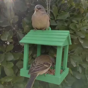 3D Printed Clay House Bird Feeder, Non-Flood Top, Open Sides, Safe Transport in Paper Box, Ideal for Various Birds, Wild Bird Feeder, Outdoor Feeder