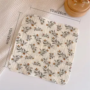 10-pack of cute cartoon pure cotton baby washcloths, soft and breathable small square towels, baby bath towels