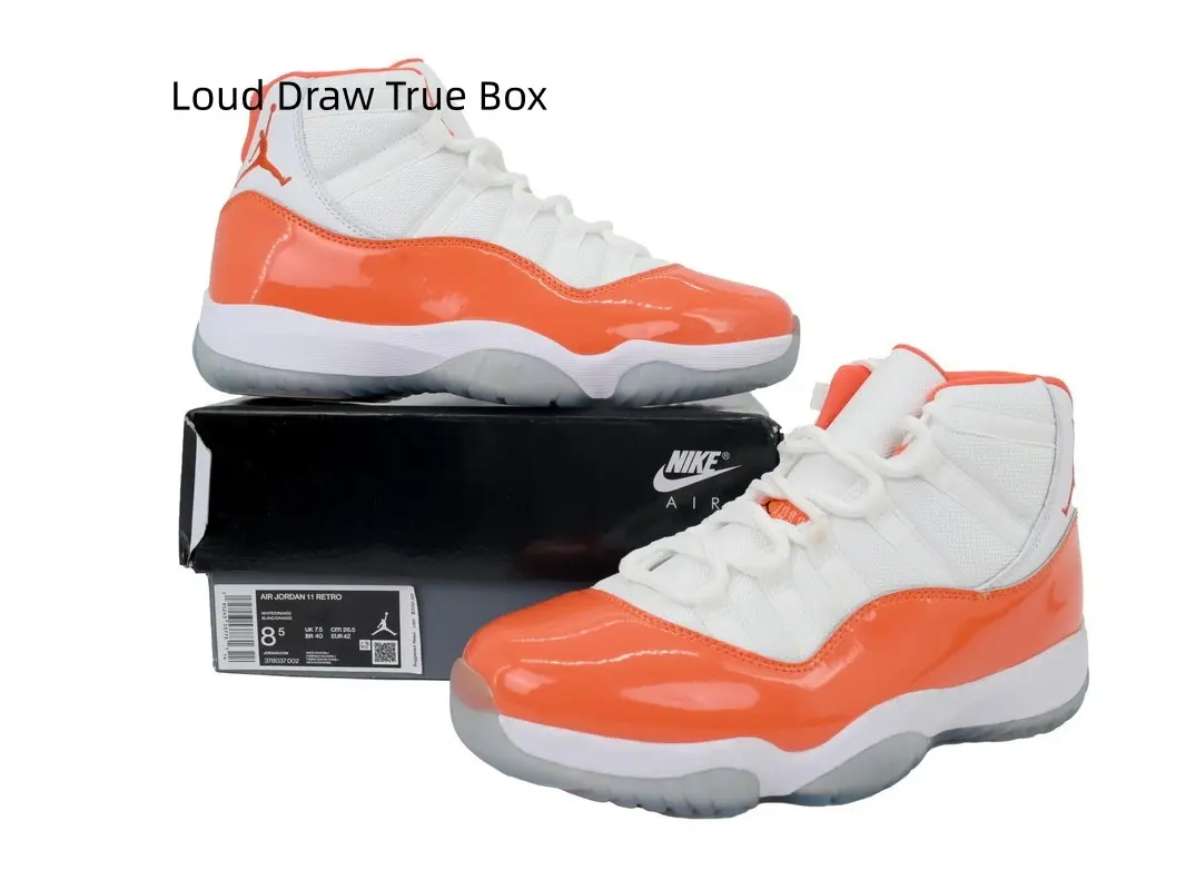 Two-Tone Off White Bright Orange Glossy Patent Leather Street Footwear, Breathable Knit Upper High Height Vintage Cushioned Basketball Trainers