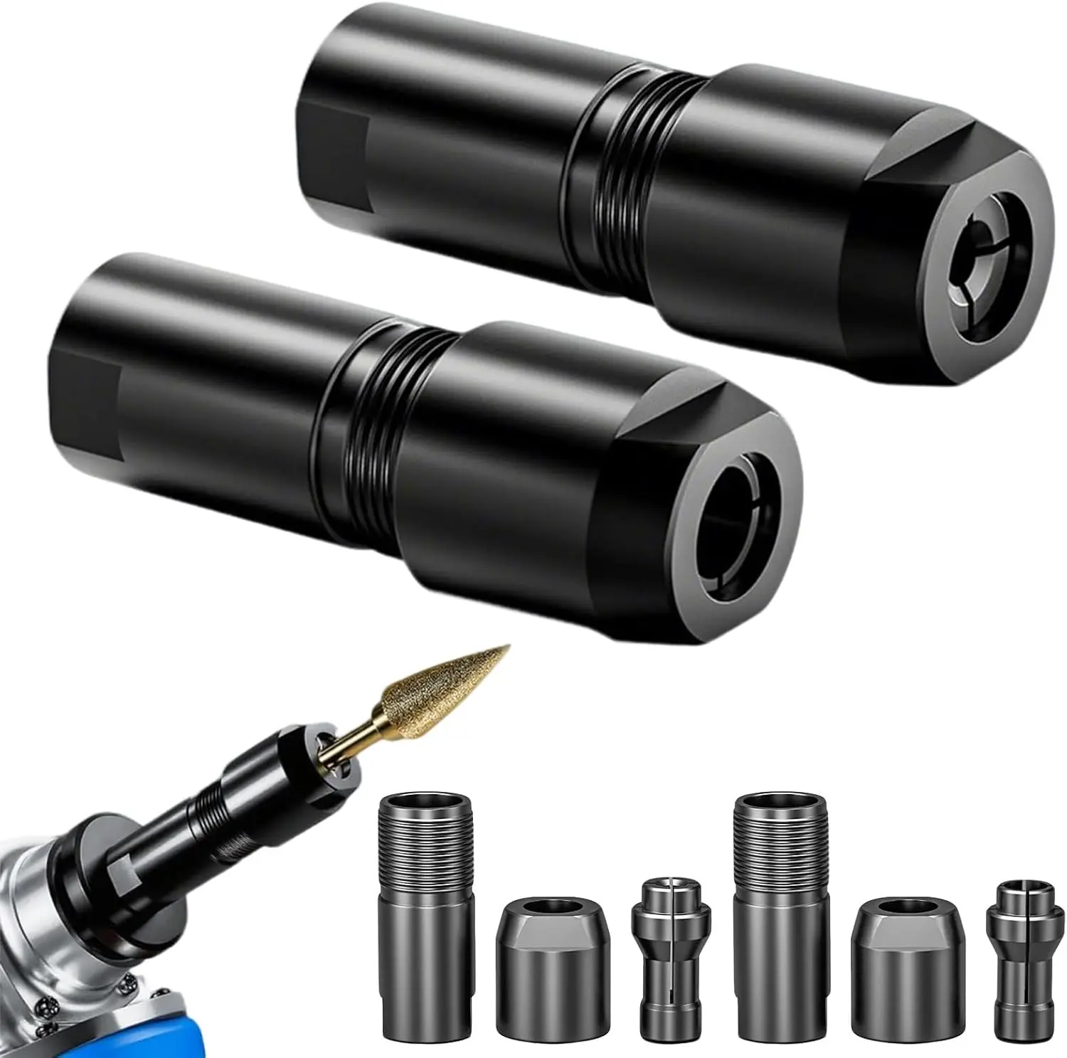 Angle Grinder Conversion Accessories, Thread Converter Kit for Angle Grinders to Straight Grinders, M14,5/8-11 Thread Adapter Converts, 3/6mm Angle Grinder Conversion Accessories Kit for Woodworking (3+6mm),dealsforyoudays fathersdaygift