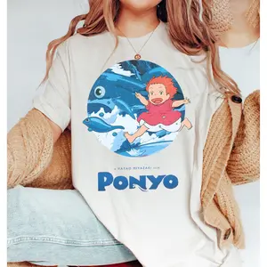 Ponyo Ghibli Sea World T-Shirt, Studio Ghibli Anime Tee, Howls Moving Castle Shirt, Unisex A Heart's A Heavy Burden Shirt, Unisex