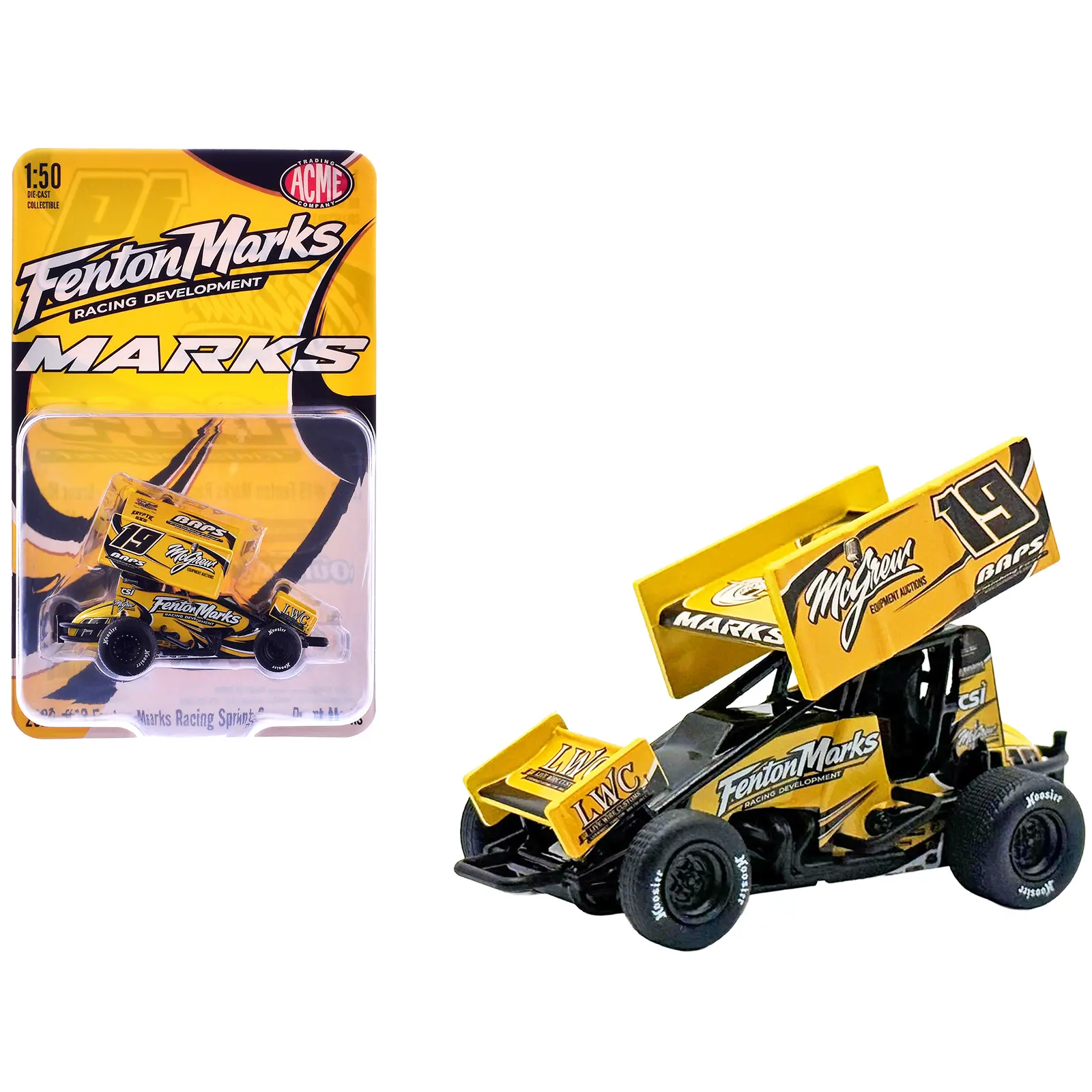 Winged Sprint Car #19 Brent Marks "Fenton Marks Racing" (2026) 1/50 Diecast Model Car by ACME