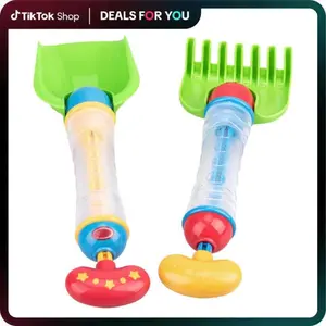 2-in-1 Snow Shovel & Rake, Sand Shovel Toy, Battery-Free Press Spray Snowball Blaster, Lightweight Easy-Grip Kids Winter Outdoor Playset, Perfect for Backyard Snow Games & Snow Fort Building, Ideal Children's Day Gift