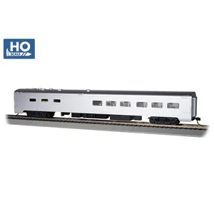 Bachmann 14803 85' SMOOTH-SIDE DINING CAR with LIGHTED INTERIOR PAINTED, UNLETTERED ALUMINUM, HO Scale