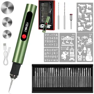 Engraving Pen, Cordless Engraver Pen with 35 Bits, 3-Speed Engraver (8000-25000 RPM) for Beginner USB Rechargeable Engraving Tool Metal  Glass , Lightweight & Quiet DIY Craft Kit Artists
