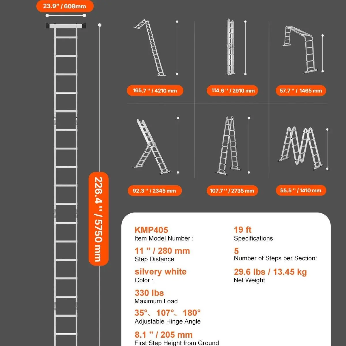 5 Step - 19 FT - Silver
