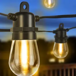 Outdoor BBQ LED String Lights 54 Feet Patio String Lights Shatterproof & Waterproof IP65, 18 AWG UL Certified Wire Bright String Lights for Patio, Backyard, Gazebo, Porch, Wedding Party, Can Illuminate Grill Area (18 Lights)