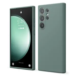 Silicone Case for Samsung Galaxy S24 Ultra, Scratchproof Protective Cover, Shockproof, Microfiber Inner Lining, Cellphone Casing Accessory [6 Colors]