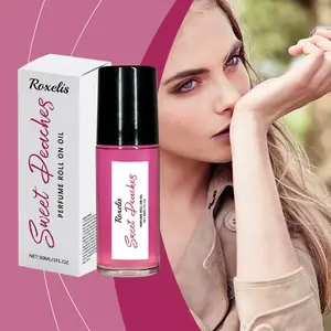 Roxelis Peach Pink Ball Perfume, Small Fresh Roller Perfume Fresh Light Fruit Peach Ball Perfume