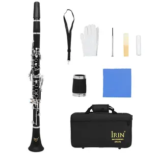 Irin Bb Clarinet, 17 Key Wood Instrument, Ideal for Students & Beginners, Perfect for Playing Music