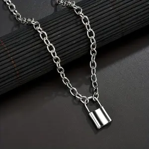 1Pc Fashion And Cool Necklace, Unique Lock Style During, And Cool For Women.