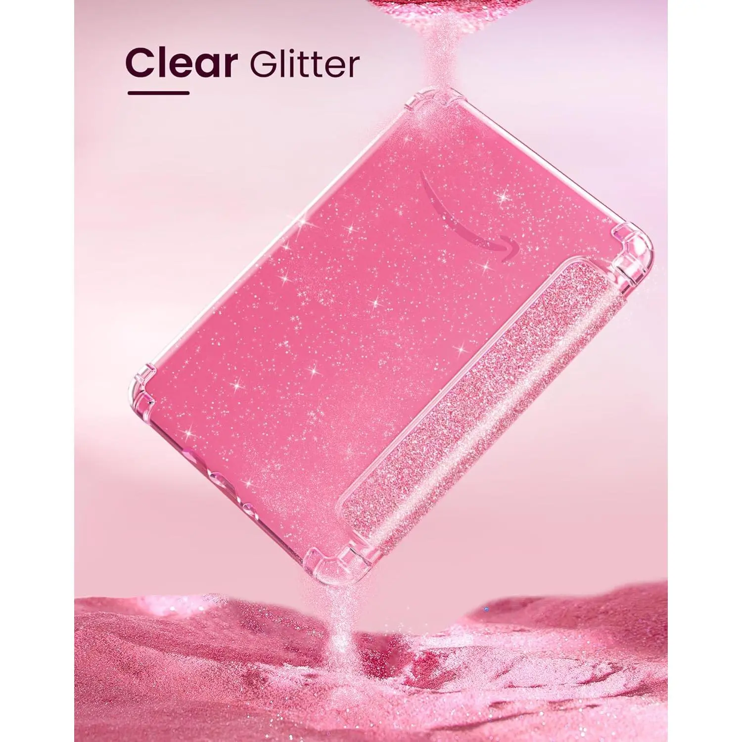 MoKo Case for All-New 7" Kindle Paperwhite 12th Gen 2024 & Kindle Colorsoft 2024/2025,Glitter Clear Kindle Case, Flexible Clear Soft TPU Back Cover Light Shell with Auto Wake/Sleep, Glitter Pink MoKo Case for All-New 7" Kindle Paperwhite 12th Gen 2024 & Kindle Colorsoft 2024/2025,Glitter Clear Kindle Case, Flexible Clear Soft TPU Back Cover Light Shell with Auto Wake/Sleep, Glitter Pink