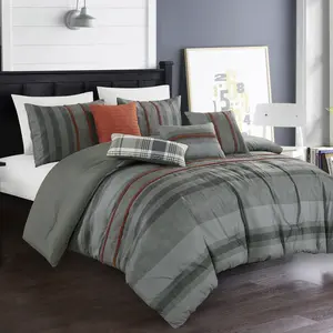 【Luxury Hotel Style】7-Piece Comforter Bedding Set – Cozy & Stylish | Designer Embroidery | Queen / King Sizes