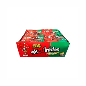 Lucas Skwinkles Salsaghetti, Watermelon Flavored Mexican Candy, 12 Pieces, Treats, Snack, Chewy, Bonbon Sweet Candies Spicy, Sugar, Dulces Mexicanos