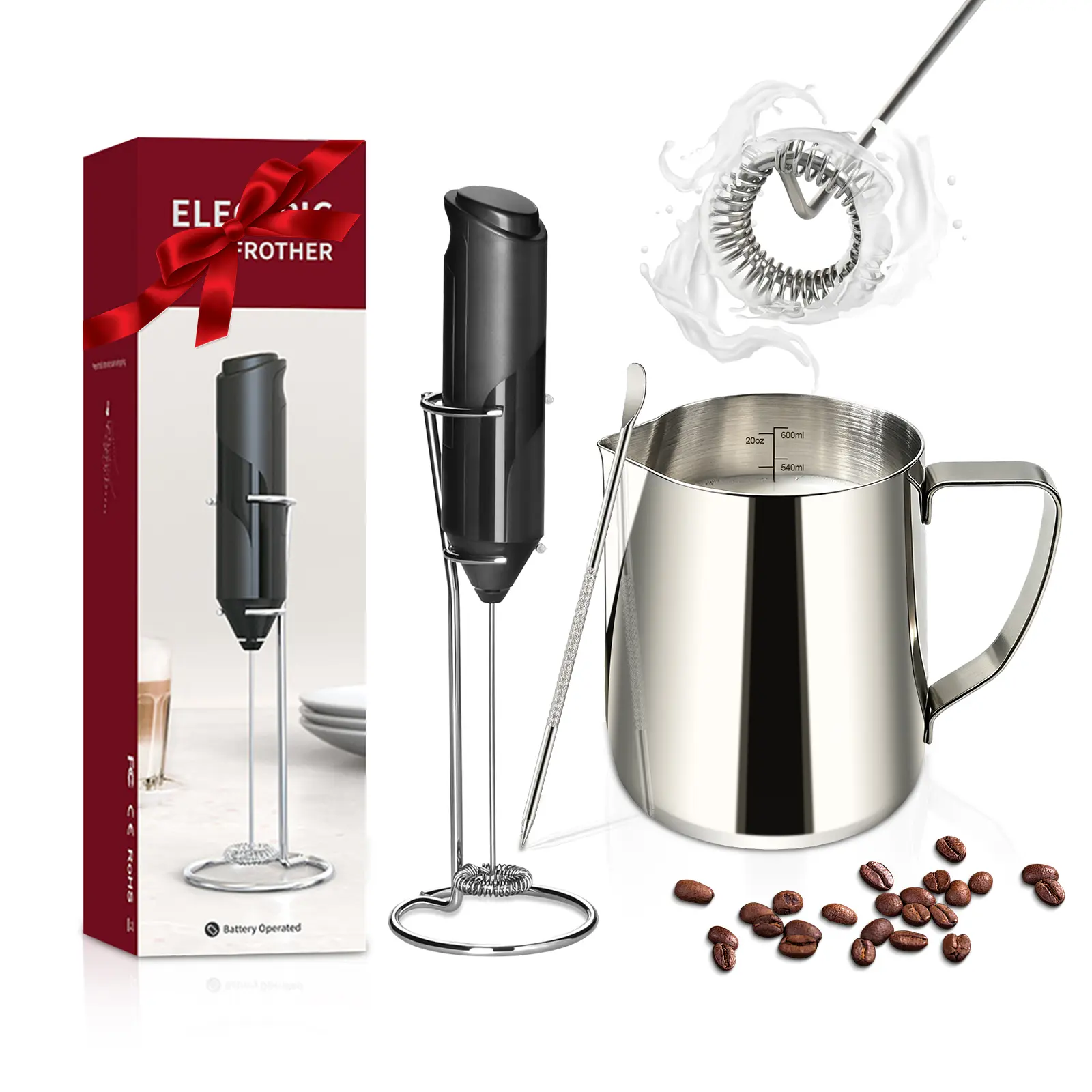 Milk frother cup+electric milk frother