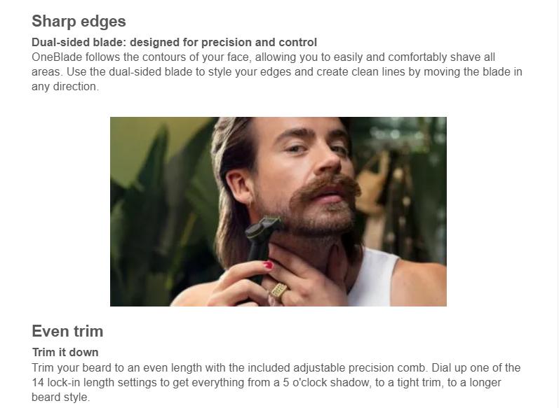 Philips Norelco OneBlade 360 Pro Hybrid Face & Body Electric Trimmer QP6542/70 Philips Norelco OneBlade 360 Pro Hybrid Face & Body Electric Trimmer QP6542/70