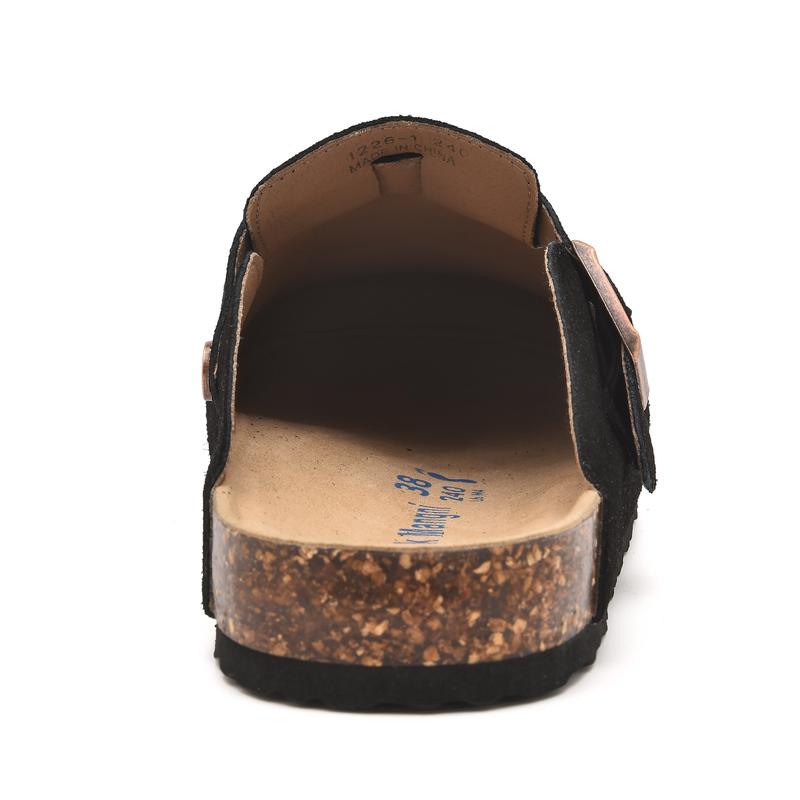 Meik Mangni Womens and Mens Clogs Soft Leather Mules Cork Footbed Sandals Non-Slip Comfort Potato Shoes