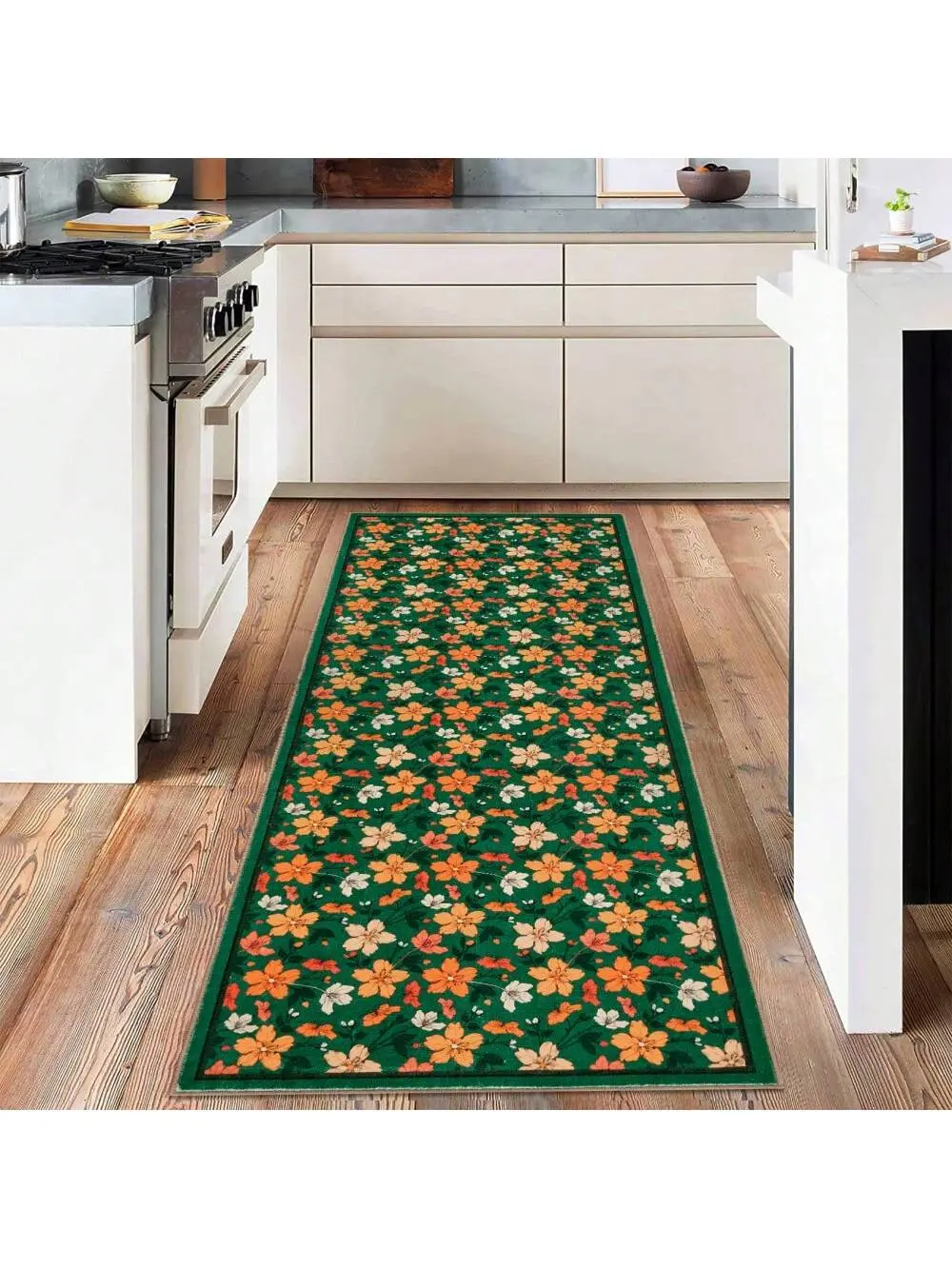 Gaomon 8x10 ft Rectangular Boho Floral Home Decor Rug - Soft, Low-Pile, Machine Washable, Non-Slip Indoor Bedroom Eclectic Rug for Kid Room, Home Decor Rugs