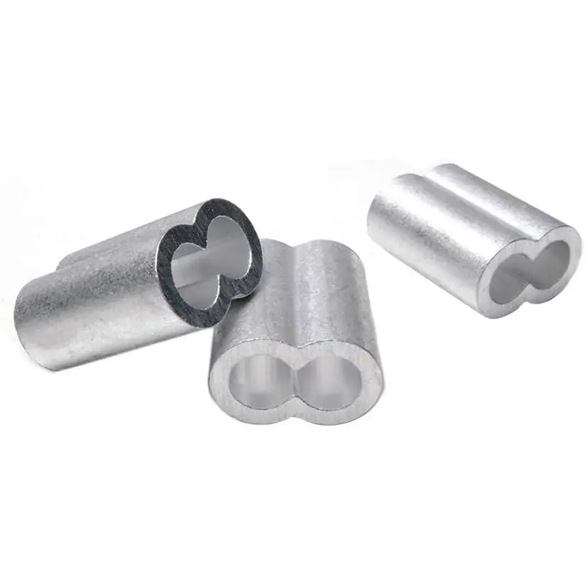 10pcs 5/16" Aluminum Cable Crimps Cable Ferrule Clip Fittings for Crimping Wire Rope Cable M8, FLQ049-8.0
