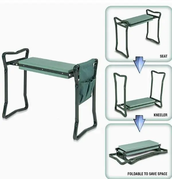 Upgraded Foldable Garden Kneeler & Seat with Soft Foam Pad, Heavy Duty 330lbs Capacity Stool Large Tool Pouch, Perfect Mother's Day Gardening Gift Stainless Steel Universal Cleaning Shovel Adjustable Speed Reusable Corduroy Cordless Travel Vacuum Bag Set