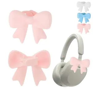 3 pairs Adorable Bow-Shaped Silicone Earphone Accessories - Trendy Headphone Decor