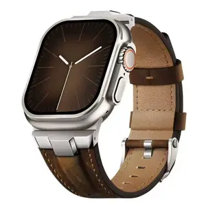 1Pack Genuine Leather Apple Watch Band, Luxury Comfort Replacement Strap for Apple Watch Ultra 49mm & Series1-11 SE 3-1 40-49mm