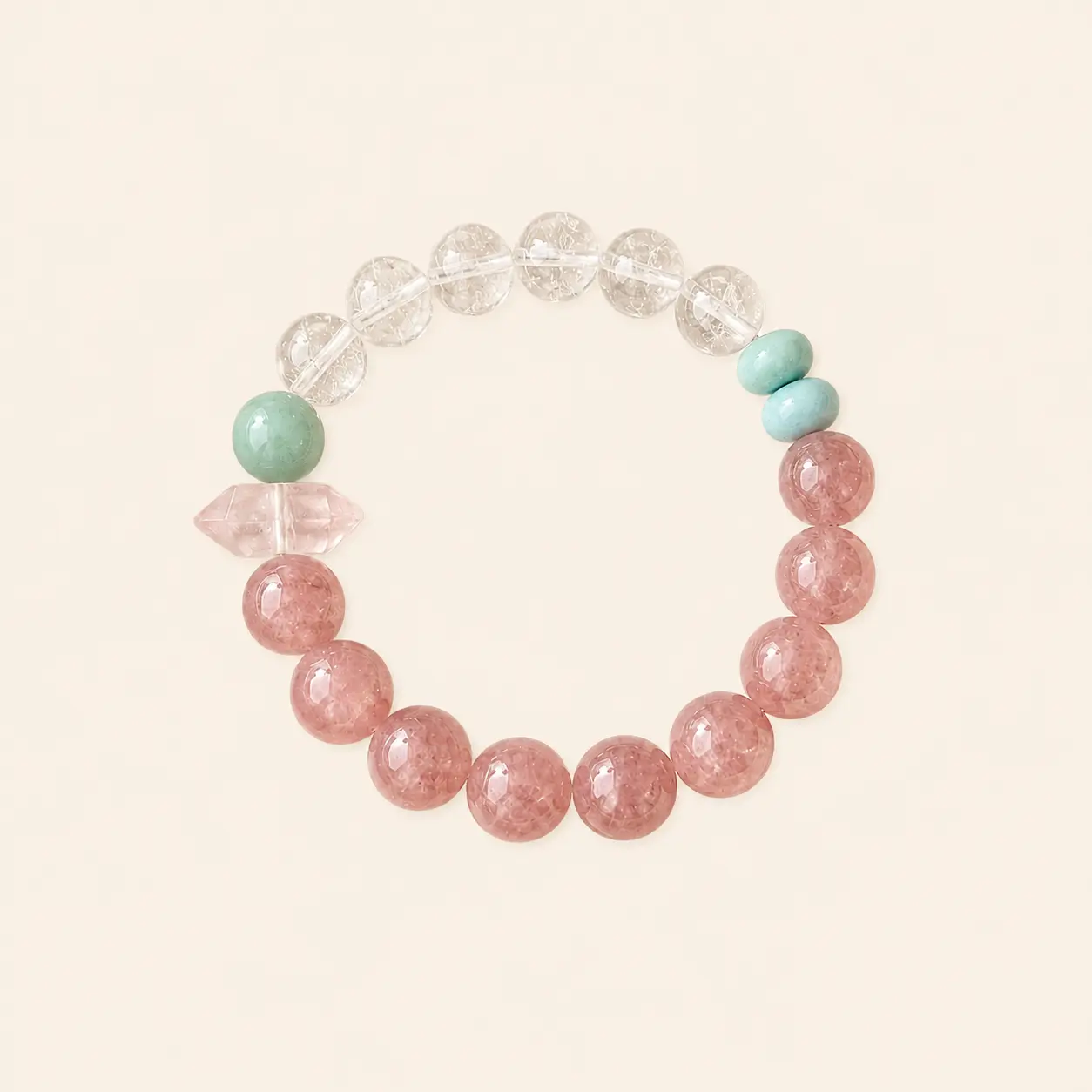 Rose Tide Rose Quartz, Clear Quartz & Larimar Bracelet