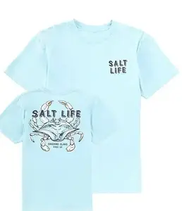 Salt Life Graphic T-Shirt, Coastal Fishing and Crab Boil Vibes Tee, Summer Beach S-5XL Shirt for Men & Women, Perfect for Seafood Lovers