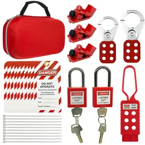 Electrical Lockout Tagout Kit -Lock Out Tag Kits for OSHA Compliance with Hasps，Universal Circuit Breaker Lock, Loto Tags, Safety Padlock(2 Keys Per Lock) for Safe Electrical Lockouts