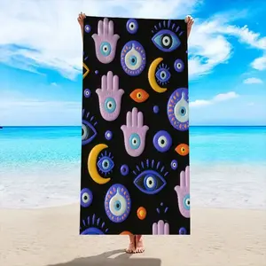 Large Quick-Dry Soft Microfiber Design Beach Towel, Multiple Sizes Available, Lightweight Sand-Resistant, Foldable, Ideal for Swimming Yoga Fitness