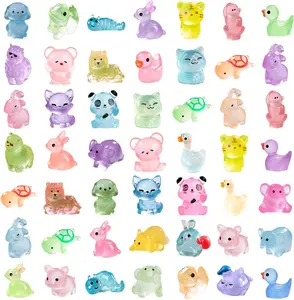 50‑Piece Luminous Mini Resin Animal Figurines – Glow-in-the-Dark Ducks & Turtles for DIY Fairy Garden, Cake Toppers & Aquarium Crafts