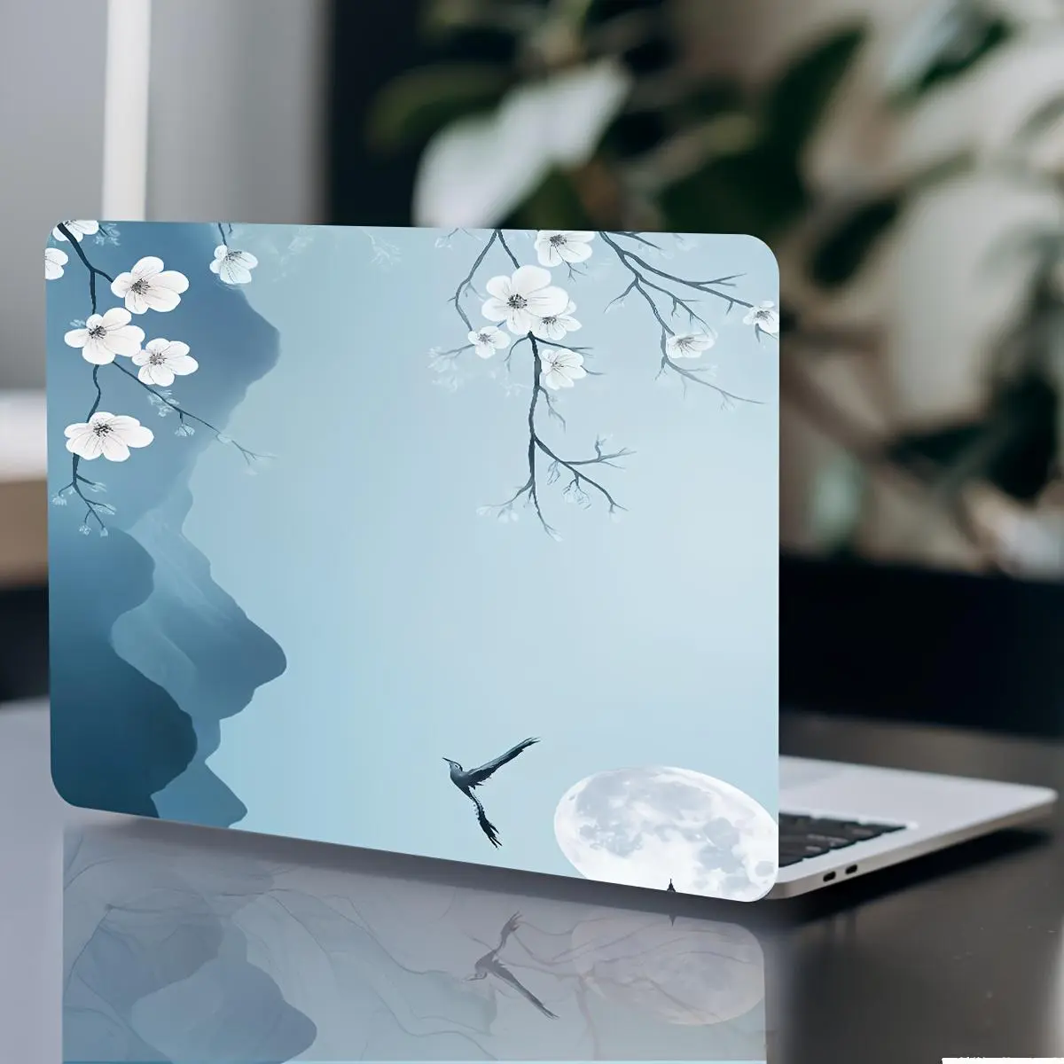 Cherry Blossom Pattern Laptop Skin, Reusable Laptop Sticker, Waterproof & Anti-scratch Laptop Decal, Laptop Accessories for Men & Women