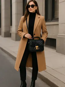 Elegant Luxury Quilted Crossbody Handbag with Gold Twist-Lock Closure Premium V-pattern Stitching Spacious Interior for Everyday Use
