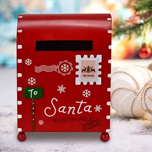 1 Christmas Mailbox Table Centerpiece Decoration, Suitable for Holiday Dining Room Decorations, Home Living Room Bedroom Letterbox, Christmas Gift Party Table Centerpiece