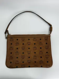 Pre-owned MCM Cognac Visetos Canvas Top Handle Bag with Pouch D0038