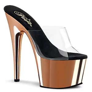 7 Inch Heel ADORE-701 Clear Rose Gold