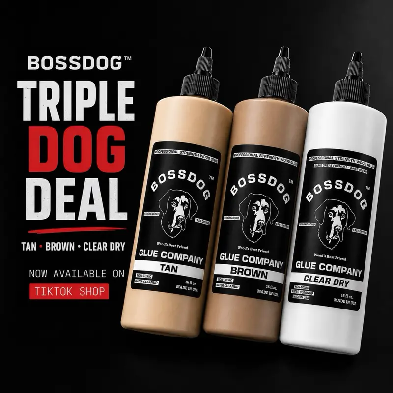 Wood Glue Triple Dog Deal Multi-Pack - BROWN, CLEAR DRY, and TAN - 16 fl oz