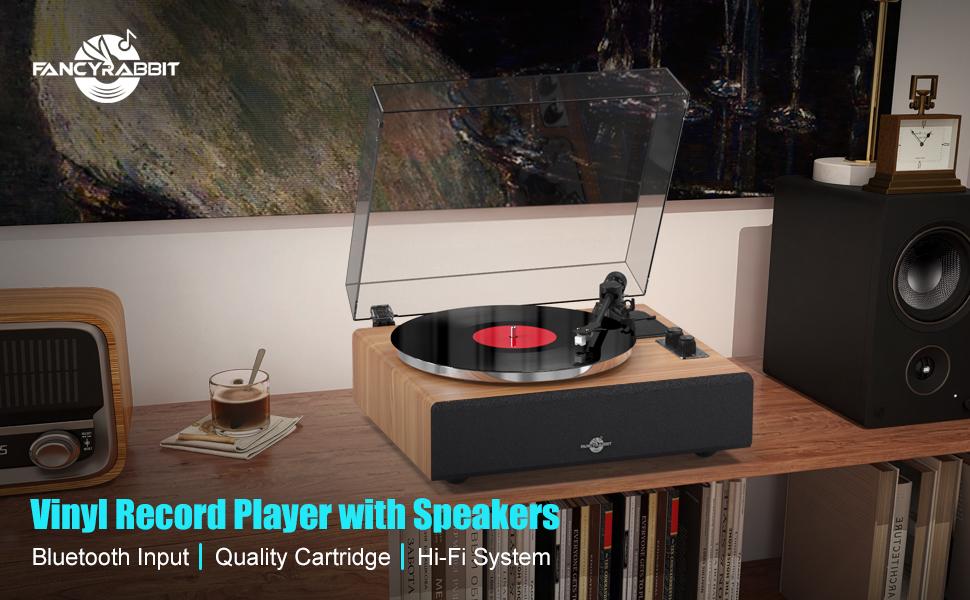 Record Player with Speaker, Vinyl Record Turntable with Magnetic Cartridge for Home Decoration and Entertainment, Vinyl Record Player Suitable for Christmas or Birthday Gift